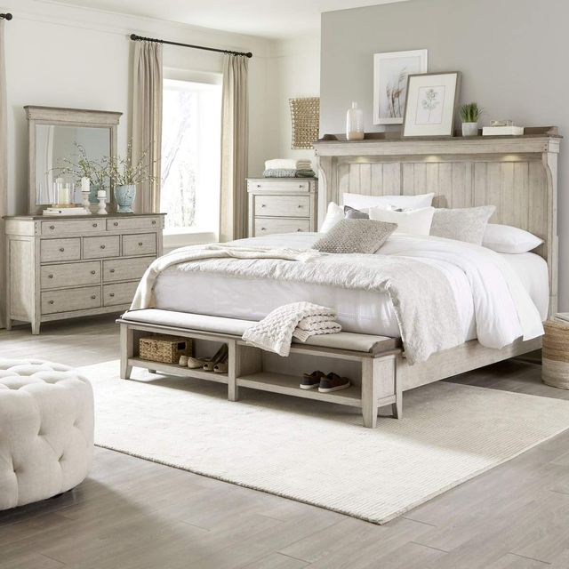 Liberty Furniture Ivy Hollow 3-Piece White Queen Storage Bed Set