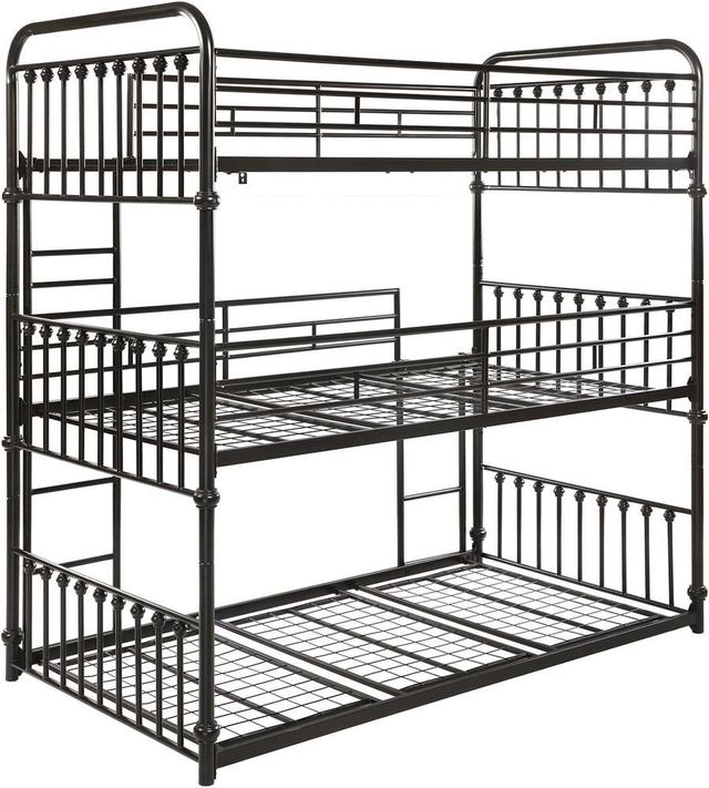 Coaster® Navarino Dark Bronze Twin Triple Bunk Bed-2