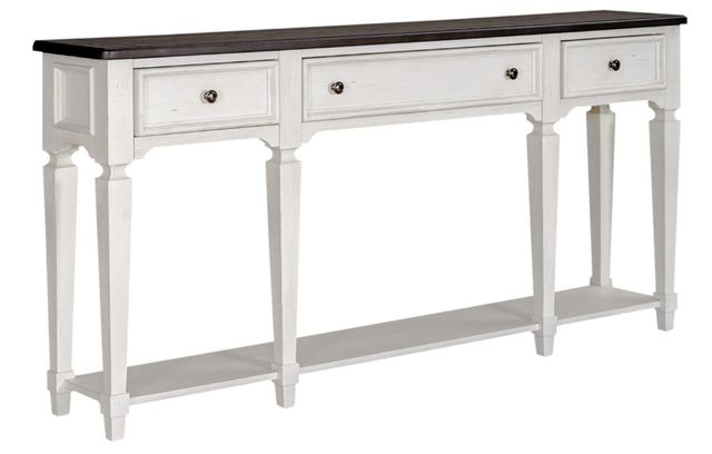 Liberty Furniture Allyson Park Charcoal 72" Hall Console Table with Wirebrushed White Base-0