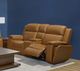 Flexsteel® Ziggy Camel Leather Power Reclining Loveseat with Console, Power Headrest and Lumbar-2
