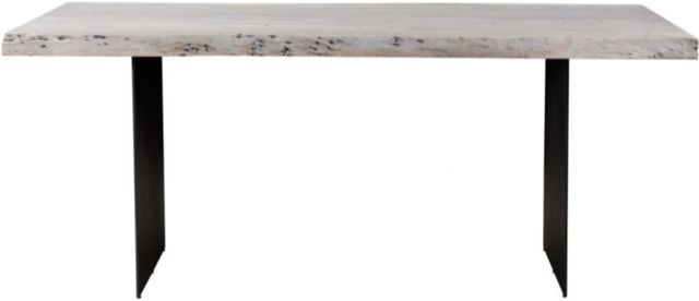 Moe's Home Collection Evans White Washed Dining Table with Black Metal Base-1