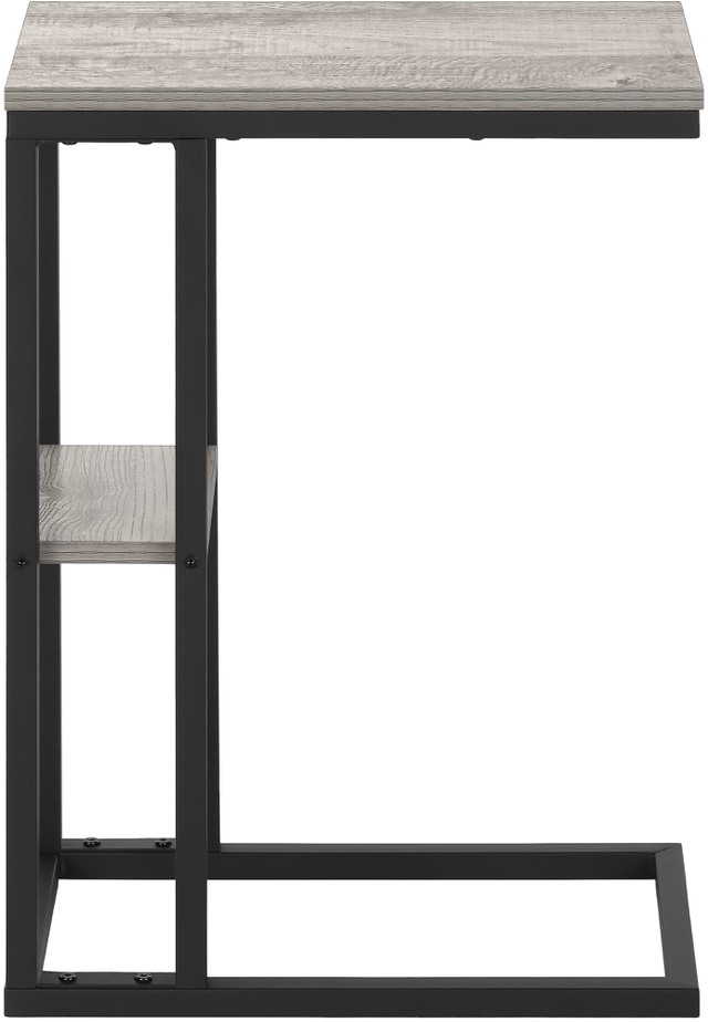 Monarch Specialties Inc. Grey 25"H Accent Table with Black Metal Base-1