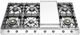 Ilve Nostalgie II 48” Stainless Steel Liquid Propane Cooktop with 8 Burners, Griddle and Chrome Trim-1