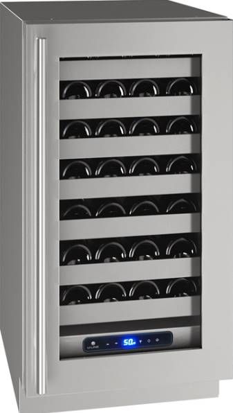 U-Line® 5-Class 18" 3.7 Cubic Feet Stainless Steel Wine Storage-0
