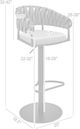 Armen Living Blaise Black/Gray Swivel Adjustable Height Stool-2