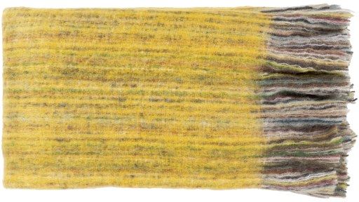 Surya Stowe Bright Yellow 50"x60" Throw Blanket-0