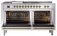 Ilve® Nostalgie II Noblesse 60'' Stainless Steel Pro Style Dual Fuel Range with Brass Trim-2
