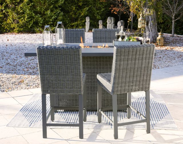 Signature Design by Ashley® Palazzo 5-Piece Gray Counter Height Outdoor Dining Set-3