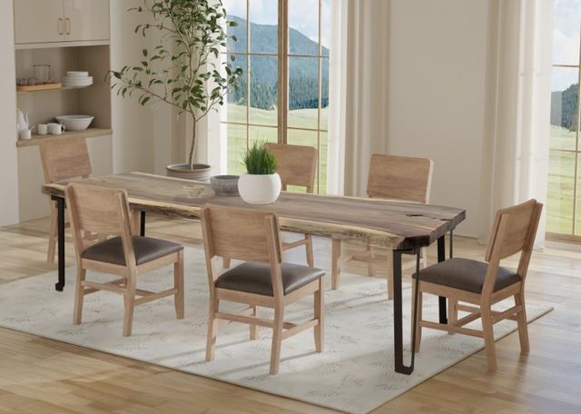 International Furniture Direct Natural Parota Brown Side Chair-1