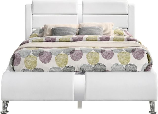 Coaster® Glossy White Full Upholstered Platform Bed-1