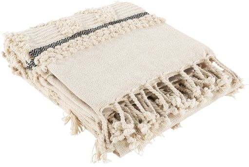 Surya Vasant Ivory 50"x60" Throw Blanket-2
