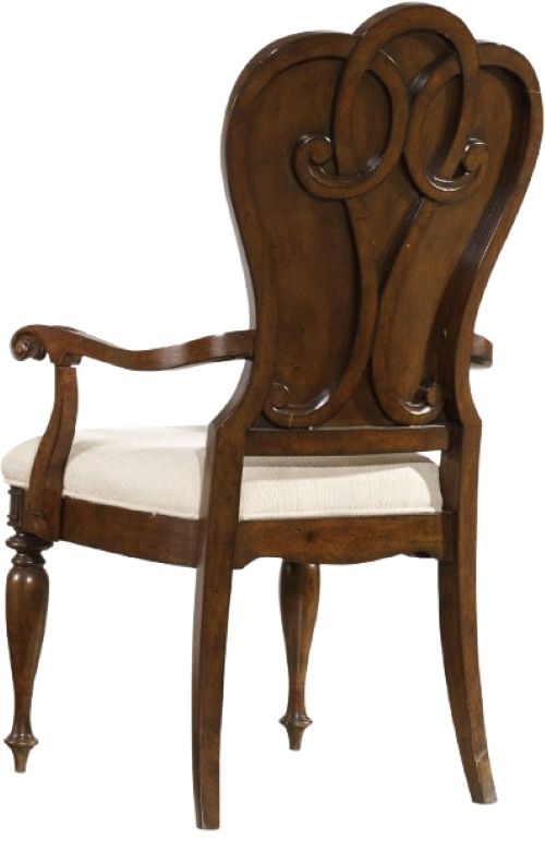 Hooker® Furniture Leesburg Alabaster/Mahogany Dining Arm Chair-2