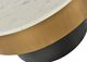 Moe's Home Collection Dado White Marble Top Coffee Table with Gold Metal Rim and Black Iron Base-2