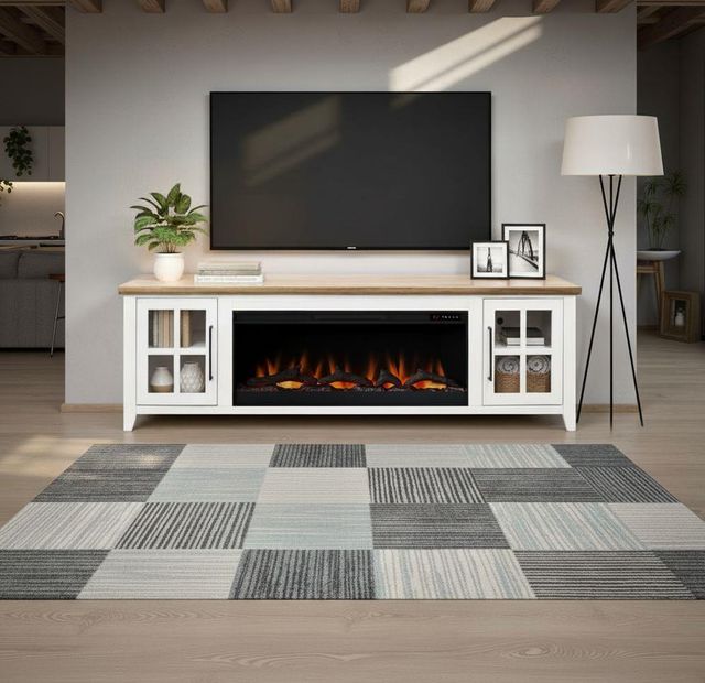 Legends Home Providence Bourbon/White 83" Fireplace Console-1