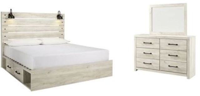 Signature Design by Ashley® Cambeck 2-Piece Whitewash King Panel Bed Set-0