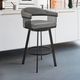 Armen Living Chelsea Matte Black/Vintage Gray Swivel Counter Stool-1