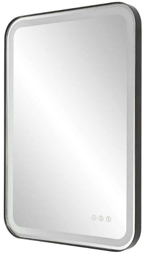 Uttermost® Crofton Lighted Black Vanity Mirror-3