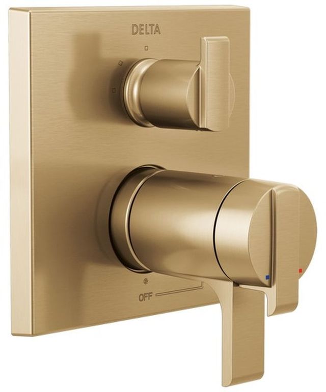 Delta Ara® Angular Modern TempAssure® 17T Series Champagne Bronze Valve Trim with 3-Setting Integrated Diverter-0