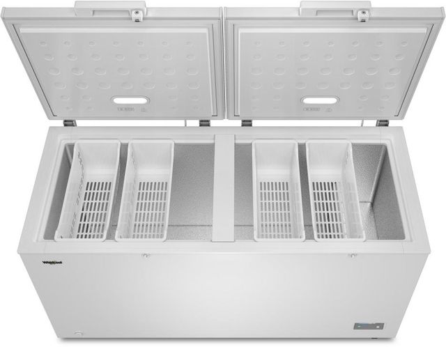 Whirlpool® 66" 19 Cu. Ft. White Chest Freezer with 4 Storage Baskets-1