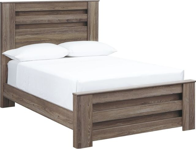 Signature Design by Ashley® Zelen 5-Piece Warm Gray Full Panel Bed Set-1