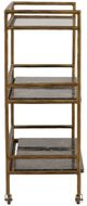 Dovetail Furniture Loxley Antique Brass/Green Bar Cart-2