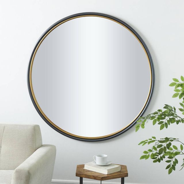 Deco Marche Black Wall Mirror with Gold Inner Frame-4