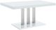 Coaster® Brooklyn White High Gloss Dining Table with Steel Chrome Base-0