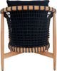 Moe's Home Collection Kuna Natural Teak Outdoor Lounge Chair with Black Fabric Cushions-3