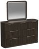 Elements International Sylvie 4-Piece Dark Brown/White Queen Upholstered Panel Bedroom Set-2