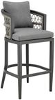 Armen Living Zella 2-Piece Gray Aluminum/Fabric Outdoor Barstool Set-0