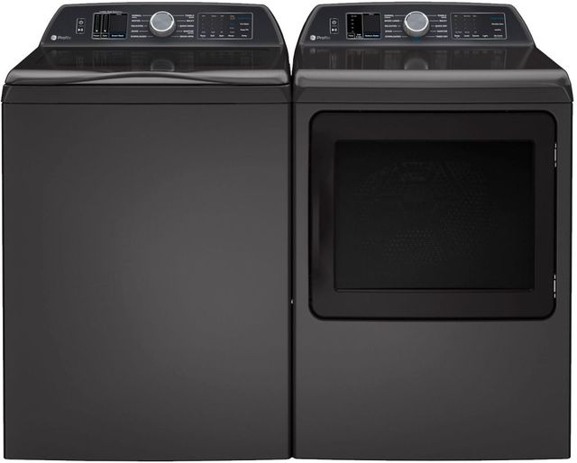 GE Profile™ Diamond Gray Top Load Washer & Gas Dryer Laundry Pair-0