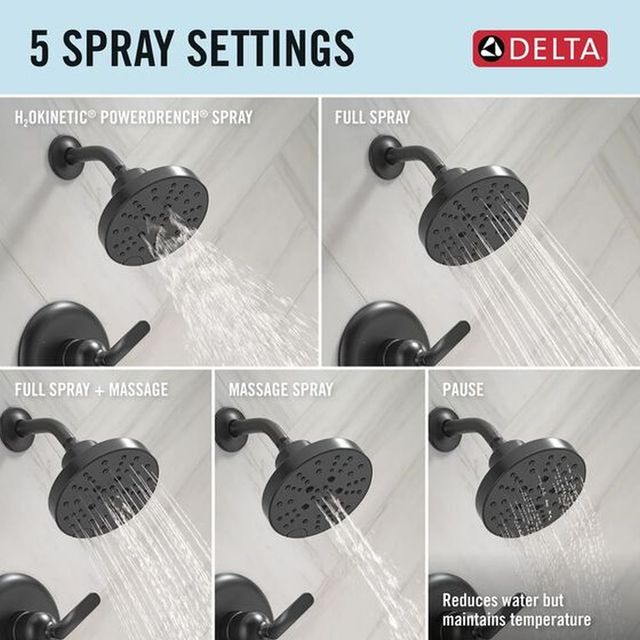 Delta Bonacci™ 14 Series Matte Black Shower Trim -4
