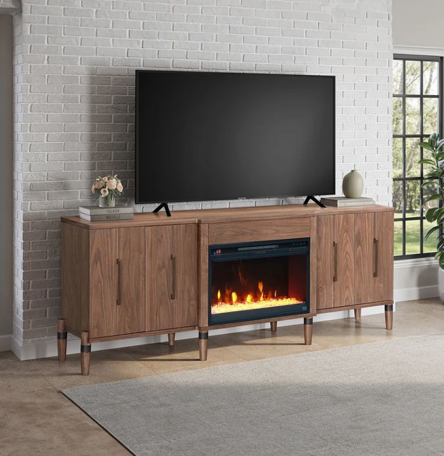 Legends Home Tranquility Walnut 78" Fireplace Console-1