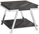 Steve Silver Co. Roma Shadow Gray End Table with Chrome Base-0