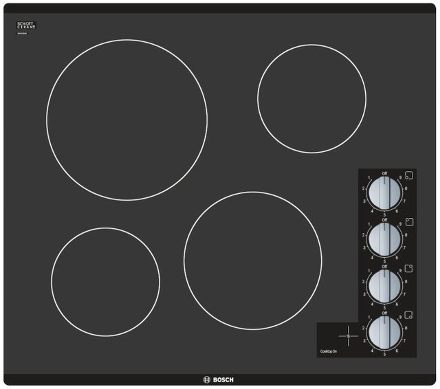 Bosch® 500 Series 24" Black Electric Cooktop without Frame-0