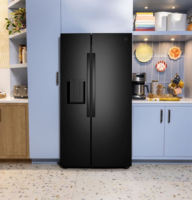 GE® 36" 23.6 Cu. Ft. Black Counter Depth Side-By-Side Refrigerator with Extra Tall Dispenser and In-Door Icemaker-2