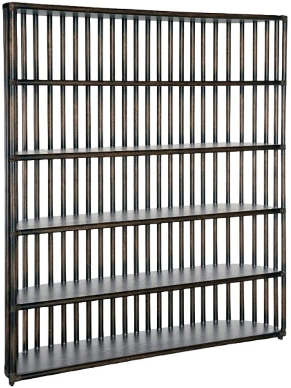 Hooker® Furniture Retreat Black Sand Slatted Bookcase-0