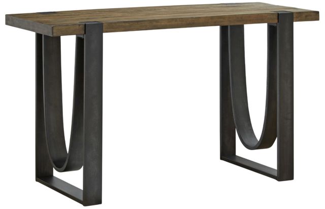 Magnussen Home® Bowden Rustic Honey Sofa Table with Black Metal Base-0