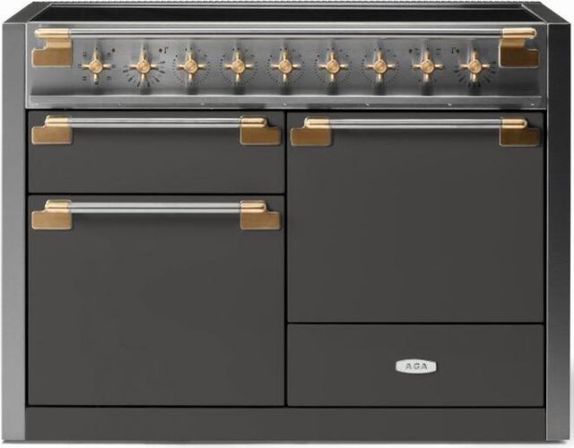 AGA™ Elise Series 48" Stainless Steel Pro Style Induction Range with Slate Door-0