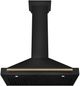 ZLINE Autograph Edition 36" Black Stainless Steel Wall Mounted Range Hood with Champagne Bronze Handle-3