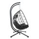 Grey Indoor Outdoor Wicker Hanging 2 Seat Egg Chair-3