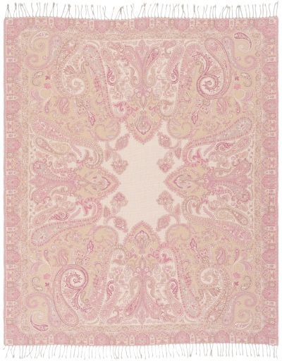 Surya Boteh Bright Pink 50"x60" Throw Blanket-1