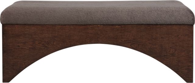 Meridian Furniture Lawson Brown/Walnut Velour Fur Fabric Bench-1