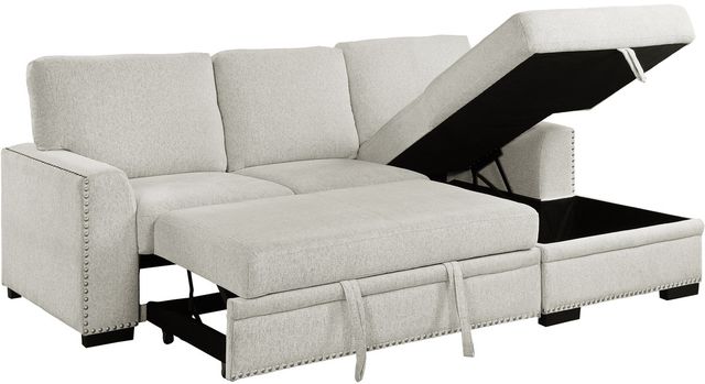 Homelegance® Morelia 2-Piece Beige Right-Arm Facing Pull-Out Sleeper Sectional and Chaise-1