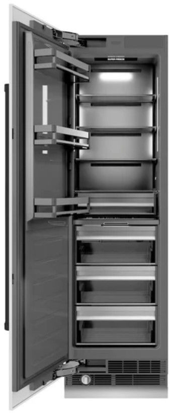 ZLINE Autograph Edition 24 in. 12.4 Cu. Ft. Column Freezer in White Matte with Graphite Gray Interior and Matte Black Accents-1