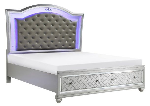 Homelegance® Leesa Silver California King Platform Bed-0