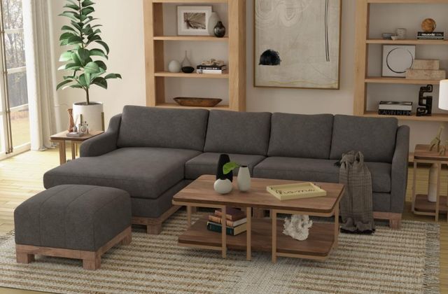 International Furniture Direct Samba Dark Gray Ottoman-2