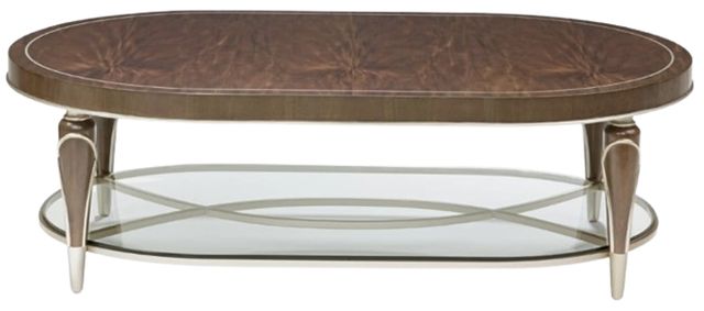 Michael Amini® Villa Cherie Hazelnut Oval Cocktail Table-1