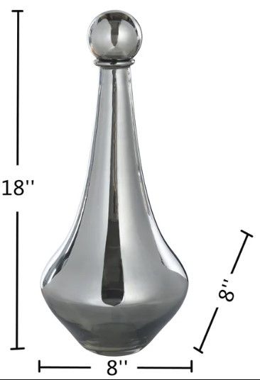 StyleCraft Austin Allen James Smoke Gray 18" Plated Glass-3
