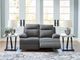 Signature Design by Ashley® Side-Swipe Charcoal Manual Reclining Loveseat-4
